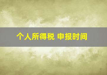 个人所得税 申报时间